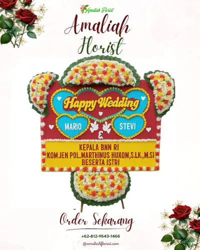 Karangan Papan Bunga Pernikahan di Sirnarasa